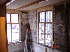 Gesloopte keukenwand