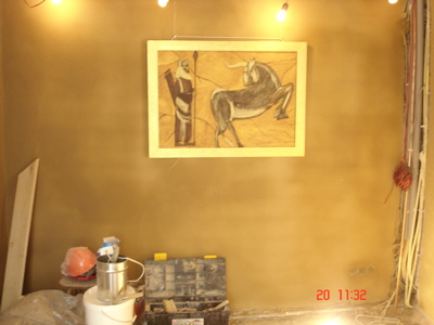 Giti's schilderij hangt!